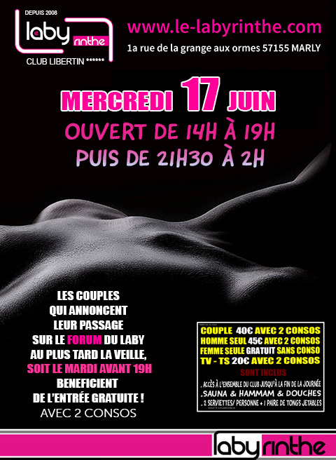 Mercredi 17 JUIN, après midi et soir